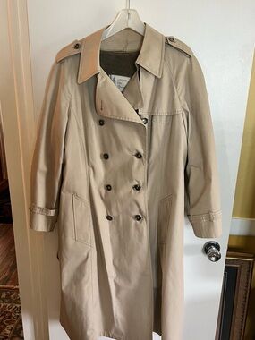 London Fog Beige Trench Coat with Brown Lining